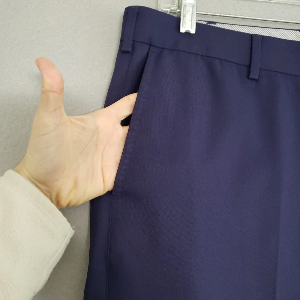 Peter Millar Durham Performance Mens 40/34 fits 40/30 Pants EB78 High Drape Navy